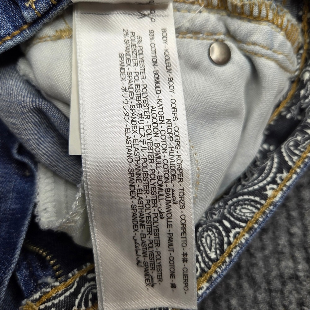Ariat REAL Denim Womens 14 Medium Wash Bootcut Stretch Jeans Blue Paisley Trim - Picture 3 of 8
